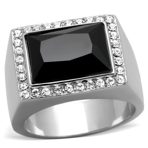 Men Stainless Steel Synthetic Onyx Rings TK1810