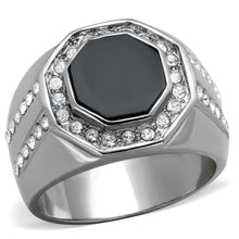 Load image into Gallery viewer, Men Stainless Steel Synthetic Crystal Rings TK2066