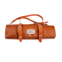Load image into Gallery viewer, &quot;The Classic Knife Roll&quot; 12-Sloth Leather Knife bag - Whiskey