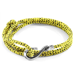 Yellow Noir Heysham Silver and Rope Bracelet