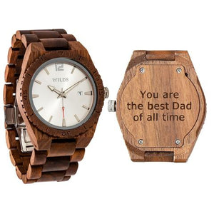 Men's Custom Engrave Walnut Wooden Watch - Personalize Your Watch