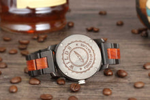 Load image into Gallery viewer, Men&#39;s Handcrafted Engraving Ebony &amp; Rose Wood Watch - Best Gift Idea!
