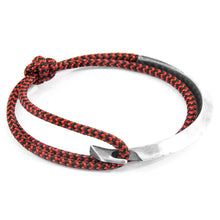 Load image into Gallery viewer, Red Noir Hove Silver and Rope Bracelet
