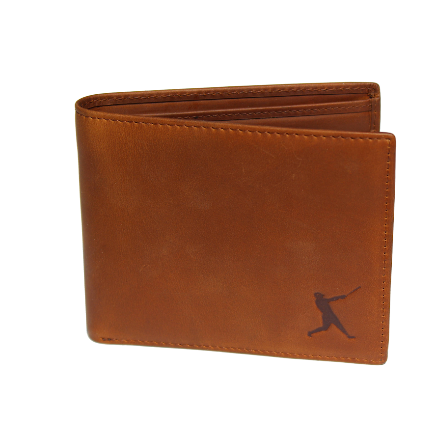 Genuine Leather Baseball Wallet Bifold RFID Blocking by Ballpark Elite