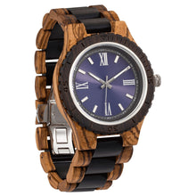 Load image into Gallery viewer, Men&#39;s Handcrafted Engraving Zebra &amp; Ebony Wood Watch - Best Gift Idea!