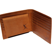 Load image into Gallery viewer, Genuine Leather Baseball Wallet Bifold RFID Blocking by Ballpark Elite