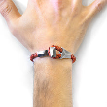 Load image into Gallery viewer, Amber Red Alderney Silver and Braided Leather Bracelet